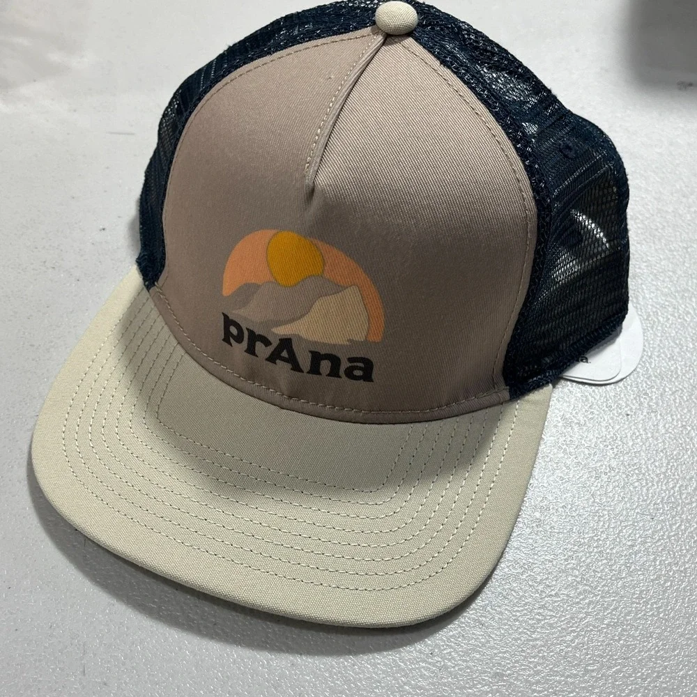 prAna Roads Ahead Trucker Baseball Hat Fig Signals Unisex One Size Mesh Back